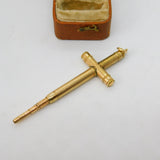 Victorian Rolled Gold Sword Shape Propelling Pencil Fob Pendant Antique c1880