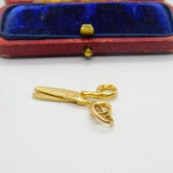 9ct Yellow Gold Pair of Scissors Charm Pendant Vintage c1970 Articulated
