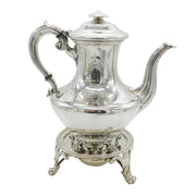 Georgian Sterling Silver Maritime Presentation Coffee Pot & Burner Antique 1837 London