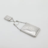 Rare Sterling Silver Double Cigarette & Vesta Case Kit Antique 1916 Birmingham