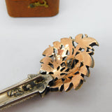 18th Century Mughal Sterling Silver Gilt Natural 2ct Ruby Turban Pin Brooch