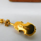 CHIM 9ct Yellow Gold Violin Musical Charm Pendant Vintage 1969 London