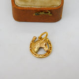 Georg Jensen 9ct Gold Good Luck Horseshoe Charm Pendant 1959 London