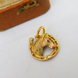 Georg Jensen 9ct Gold Good Luck Horseshoe Charm Pendant 1959 London