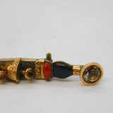 Victorian Boxed 9ct Gold, Bloodstone & Citrine Scottish Dirk Brooch Antique