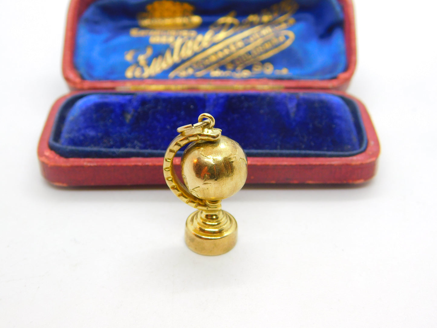 9ct Yellow Gold Rotating Globe Charm or Pendant Vintage 1965 London