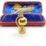 9ct Yellow Gold Rotating Globe Charm or Pendant Vintage 1965 London