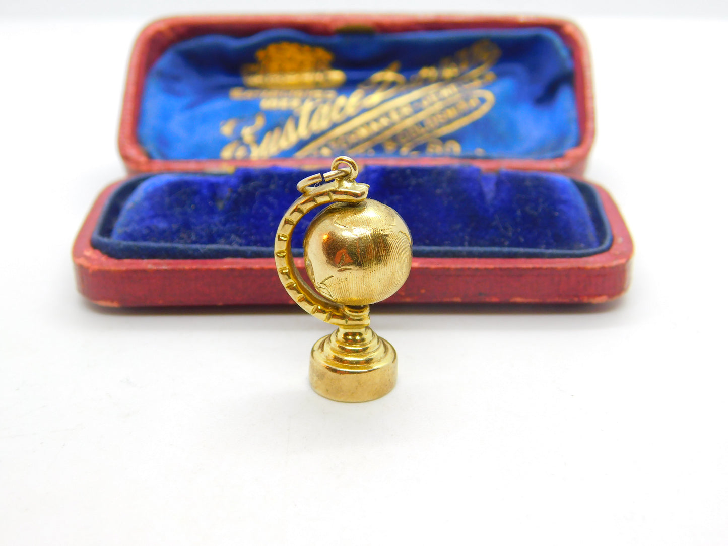 9ct Yellow Gold Rotating Globe Charm or Pendant Vintage 1965 London