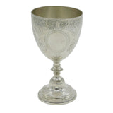 Victorian Sterling Silver Floral Wine Goblet Chalice Antique c1850 London