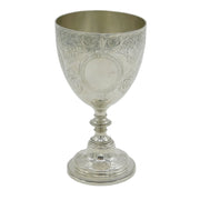 Victorian Sterling Silver Floral Wine Goblet Chalice Antique c1850 London