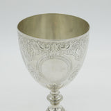 Victorian Sterling Silver Floral Wine Goblet Chalice Antique c1850 London