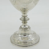 Victorian Sterling Silver Floral Wine Goblet Chalice Antique c1850 London