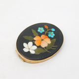 19th Century 9ct Rose Gold Mounted Pietra Dura Floral Brooch Antique c1880