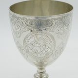 Victorian Sterling Silver Floral Wine Goblet Chalice Antique c1850 London