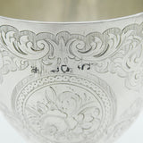 Victorian Sterling Silver Floral Wine Goblet Chalice Antique c1850 London