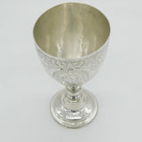 Victorian Sterling Silver Floral Wine Goblet Chalice Antique c1850 London