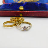 9ct Yellow Gold Wedding & Engagement Ring Charm Pendant Vintage c1970