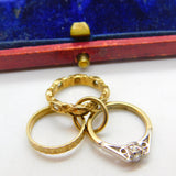 9ct Yellow Gold Wedding & Engagement Ring Charm Pendant Vintage c1970