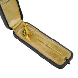 Boxed 18ct Gold, Sapphire, Diamond & Ruby Parrot Stick Pin Vintage London
