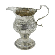 George III Sterling Silver Farm Pattern Pedestal Cream Jug Antique 1820 London