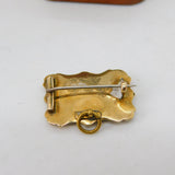 Georgian 9ct Gold, Seed Pearl, Enamel & Hair Mourning Brooch Antique c1820