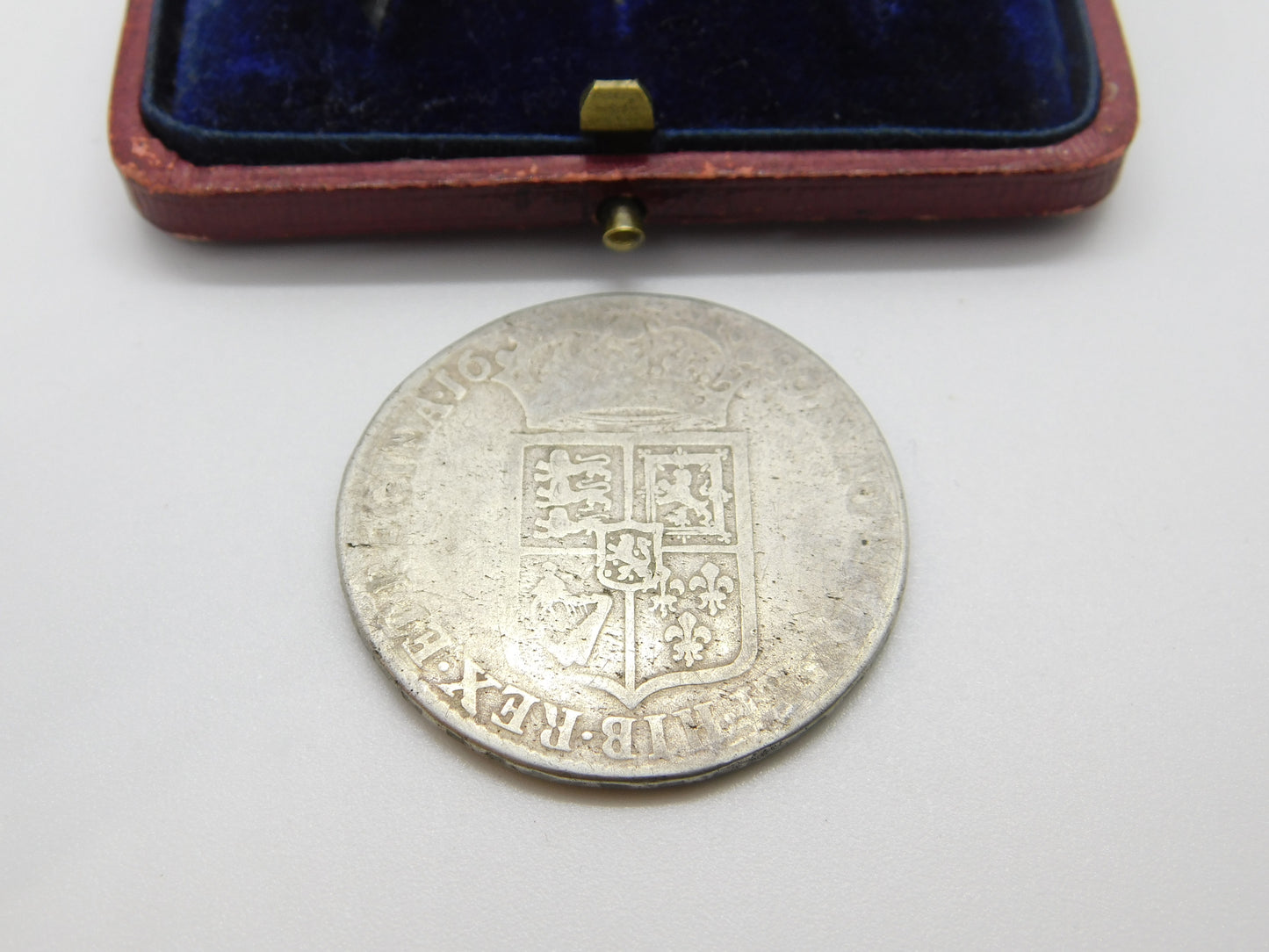 King William & Queen Mary Half Crown Coin 1689 Fair Condition .925 Silver