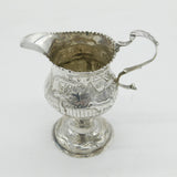 George III Sterling Silver Farm Pattern Pedestal Cream Jug Antique 1820 London