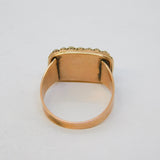 George III 12ct Rose Gold, Seed Pearl & Citrine Set Mourning Ring Antique c1800