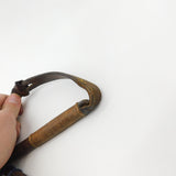 Sterling Silver Cuff Horn Handle Leather Hunting Crop Whip Antique 1940 Deco Birmingham