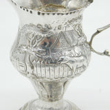 George III Sterling Silver Farm Pattern Pedestal Cream Jug Antique 1820 London