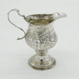 George III Sterling Silver Farm Pattern Pedestal Cream Jug Antique 1820 London