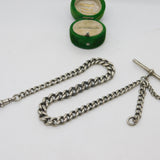 Victorian Sterling Silver Graduating Albert Watch Chain Antique 1898 Birmingham