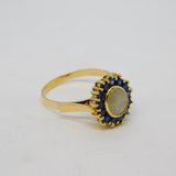 14ct Gold, White Star Sapphire & Blue Sapphire Cluster Ring Vintage c1960