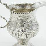 George III Sterling Silver Farm Pattern Pedestal Cream Jug Antique 1820 London