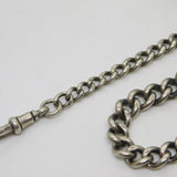Victorian Sterling Silver Graduating Albert Watch Chain Antique 1898 Birmingham