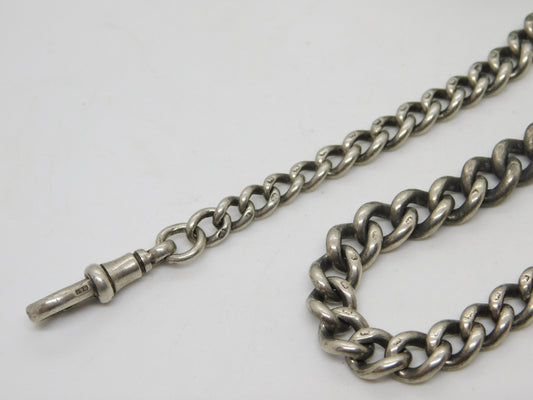 Victorian Sterling Silver Graduating Albert Watch Chain Antique 1898 Birmingham