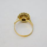 14ct Gold, White Star Sapphire & Blue Sapphire Cluster Ring Vintage c1960