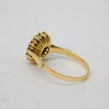 14ct Gold, White Star Sapphire & Blue Sapphire Cluster Ring Vintage c1960