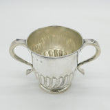 George I Sterling Silver Fluted Porringer Cup Antique 1726 London, Timothy Ley