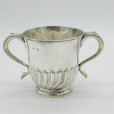 George I Sterling Silver Fluted Porringer Cup Antique 1726 London, Timothy Ley