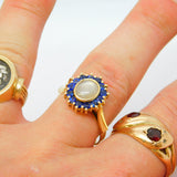 14ct Gold, White Star Sapphire & Blue Sapphire Cluster Ring Vintage c1960