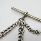 Victorian Sterling Silver Graduating Albert Watch Chain Antique 1898 Birmingham