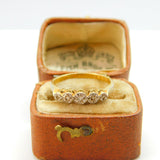 Victorian 18ct Yellow Gold & Five Stone Illusion Set Diamond Ring Antique c1880