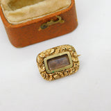 Georgian 15ct Yellow Gold Woven Hair Mourning Brooch Antique c1820