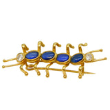Victorian Boxed 18ct Gold, 0.3ct Diamond & Sapphire Insect Brooch Antique