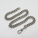 Victorian Sterling Silver Chunky Single Albert Watch Chain Antique c1880
