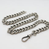 Victorian Sterling Silver Chunky Single Albert Watch Chain Antique c1880