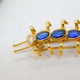 Victorian Boxed 18ct Gold, 0.3ct Diamond & Sapphire Insect Brooch Antique