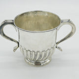 George I Sterling Silver Fluted Porringer Cup Antique 1726 London, Timothy Ley