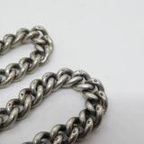 Victorian Sterling Silver Chunky Single Albert Watch Chain Antique c1880